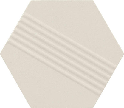 4 Rhyme And Reason Hexagon  Natural Solid-Color Matte Rippled Ceramic Tile Soft Beige