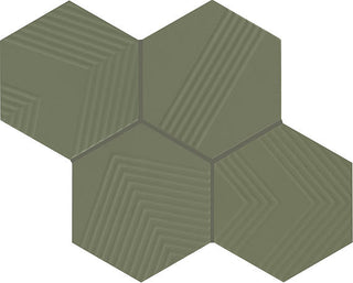 4x4 Rhyme And Reason Hexagon Natural Solid-Color Matte Rippled Ceramic Tile