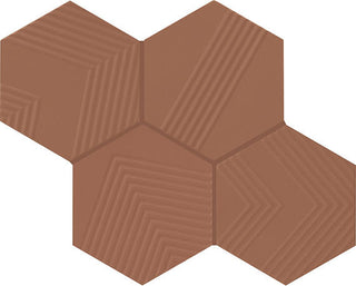 4x4 Rhyme And Reason Hexagon Natural Solid-Color Matte Rippled Ceramic Tile