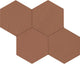 4 Rhyme And Reason Hexagon  Natural Solid-Color Matte Rippled Ceramic Tile Orange Brown