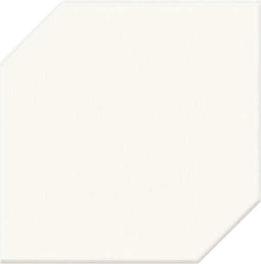 6x6 Retrospace Remix Hexagon  Natural Solid-Color Glossy Smooth Ceramic Tile Pure White