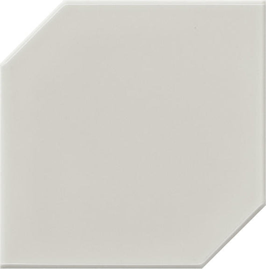 6x6 Retrospace Remix Hexagon  Natural Solid-Color Glossy Smooth Ceramic Tile Light Gray