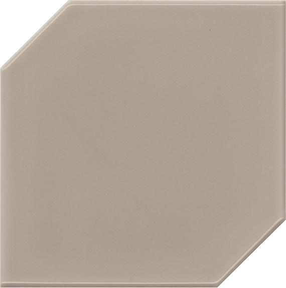 6x6 Retrospace Remix Hexagon  Natural Solid-Color Glossy Smooth Ceramic Tile Taupe Beige