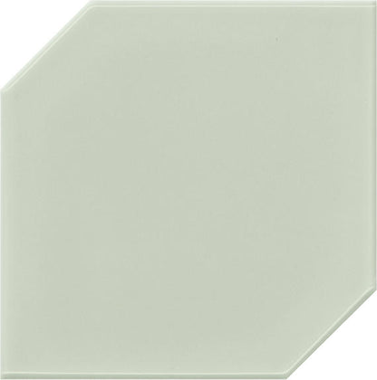 6x6 Retrospace Remix Hexagon  Natural Solid-Color Glossy Smooth Ceramic Tile Pale Sage