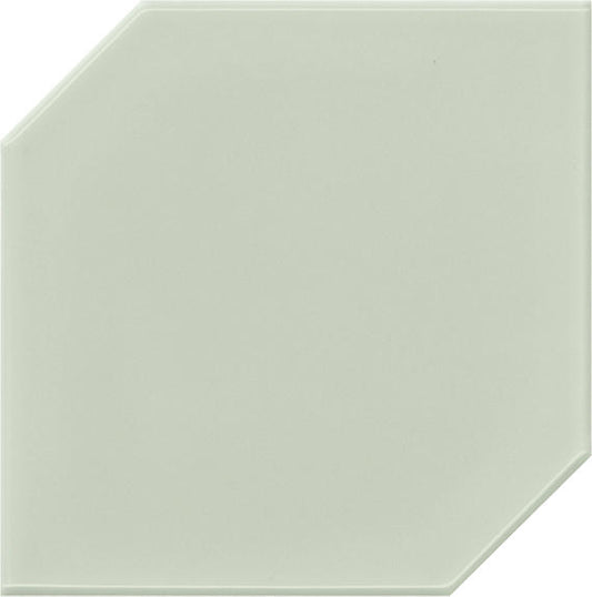 6x6 Retrospace Remix Hexagon  Natural Solid-Color Glossy Smooth Ceramic Tile Pale Sage