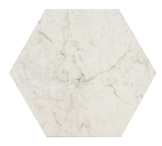 8x9 Mythique Marble Hexagon  Natural Marble-Look Matte Smooth Porcelain Tile Light Cream