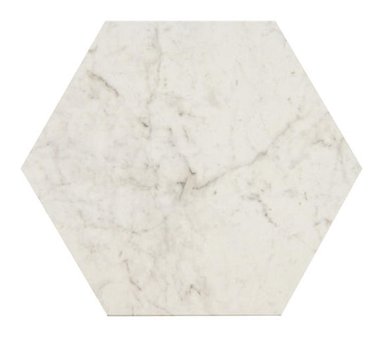 8x9 Mythique Marble Hexagon Natural Marble-Look Matte Smooth Porcelain Tile