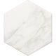 8x9 Marble Obsession Hexagon Light Veining  Natural Marble-Look Matte Smooth Porcelain Tile Soft Marble