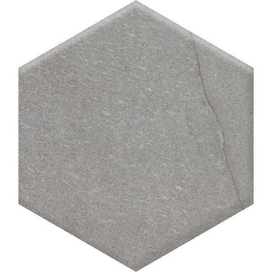 8x9 Marble Obsession Hexagon Light Veining  Natural Marble-Look Matte Smooth Porcelain Tile Pale Gray