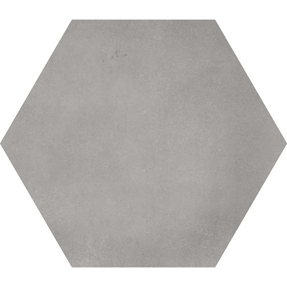 8x9 Scrapbook Hexagon Intricate Geometry  Natural Concrete-Look Matte Smooth Porcelain Tile Light Gray