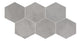 8x9 Scrapbook Hexagon Intricate Geometry  Natural Concrete-Look Matte Smooth Porcelain Tile Light Gray