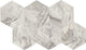 8x9 Divinium Hexagon  Natural Marble-Look Matte Smooth Porcelain Tile Silver White