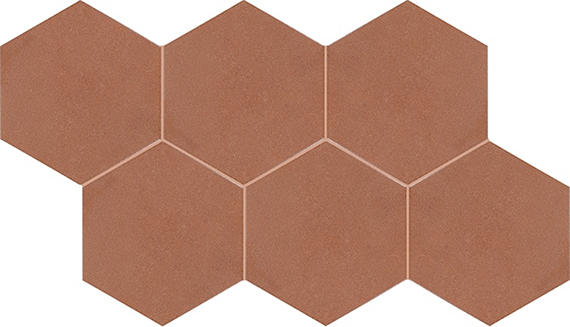8 Inyo Hexagon  Natural Natural-Look Satin Smooth Porcelain Tile Terracotta Brown