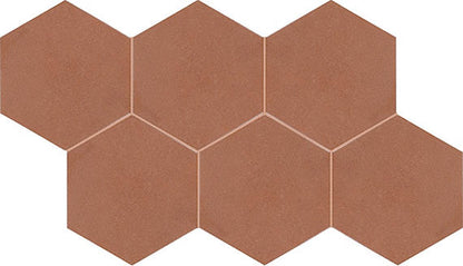 8 Inyo Hexagon  Natural Natural-Look Satin Smooth Porcelain Tile Terracotta Brown
