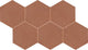 8 Inyo Hexagon  Natural Natural-Look Satin Smooth Porcelain Tile Terracotta Brown