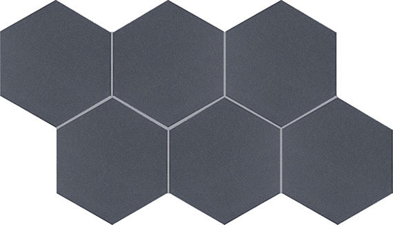 8 Inyo Hexagon  Natural Natural-Look Satin Smooth Porcelain Tile Indigo Gray