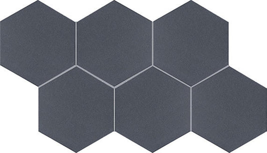 8 Inyo Hexagon  Natural Natural-Look Satin Smooth Porcelain Tile Indigo Gray