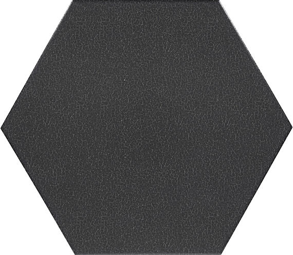 8 Inyo Hexagon  Natural Natural-Look Satin Smooth Porcelain Tile Charcoal Black