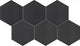 8 Inyo Hexagon  Natural Natural-Look Satin Smooth Porcelain Tile Charcoal Black