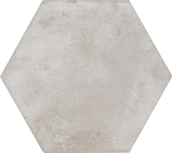 8x9 Cotto Revival Hexagon  Natural Stone-Look Matte Smooth Porcelain Tile Ash Gray