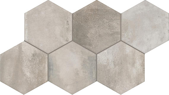8x9 Cotto Revival Hexagon  Natural Stone-Look Matte Smooth Porcelain Tile Ash Gray