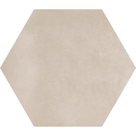 8x9 Scrapbook Hexagon  Natural Concrete-Look Matte Smooth Porcelain Tile Warm Beige