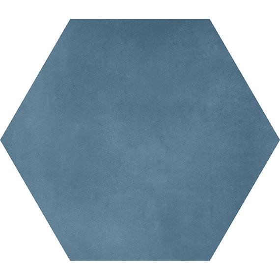 8x9 Scrapbook Hexagon  Natural Concrete-Look Matte Smooth Porcelain Tile Slate Blue