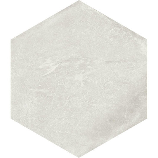 8x8 Solstice Hexagon  Natural Stone-Look Matte Textured Porcelain Tile Off White