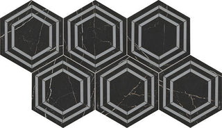 8x9 Perpetuo Hexagon Natural Marble-Look Matte Smooth Porcelain Tile