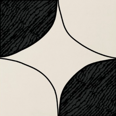 24x24 Human Ellipse Oval   Mixed-Color Matte Smooth Porcelain Tile Cream Black