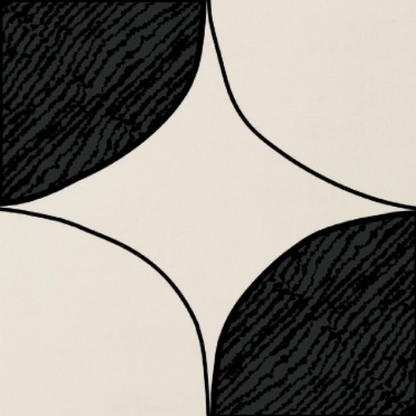 24x24 Human Ellipse Oval   Mixed-Color Matte Smooth Porcelain Tile Cream Black