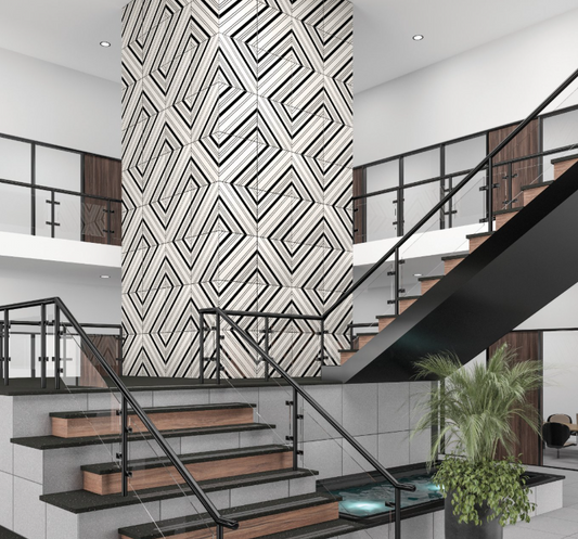 24x24 Human Linear Mixed-Color Matte Smooth Porcelain Tile