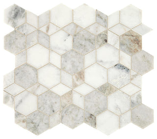 12x13 Sublimity Hexagon Mosaic Natural-Look Honed Smooth Stone Tile