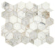12x13 Sublimity Hexagon  Mosaic Natural-Look Honed Smooth Stone Tile Marble White