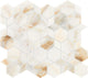 14x16 Gamma Hexagon Abstract Pattern  Mosaic Marble-Look Honed Smooth Stone Tile Golden White