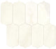 4x6 Marble Arabesque Framed Border  Mosaic Marble-Look Polished Smooth Marble Tile Cream White