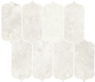 11x13 Marble Arabesque Light Veining Mosaic Marble-Look Polished Smooth Marble Tile