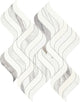14x18 Eclessia Marble Wave Mosaic Mixed-Color Polished Smooth Marble Tile