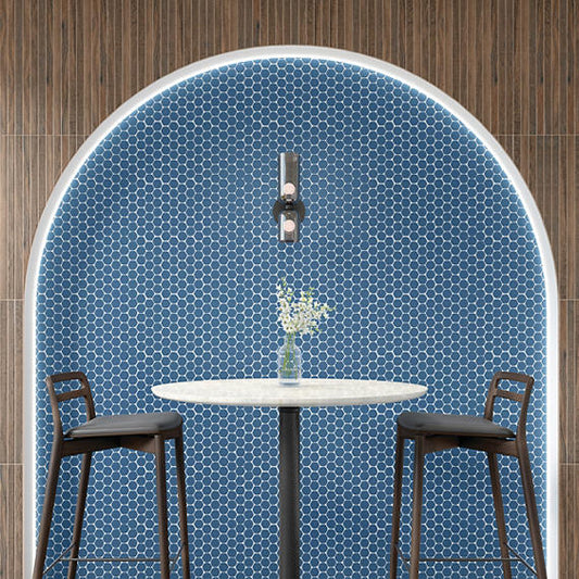 12x21 Keystones Hexagon Mosaic Solid-Color Matte Smooth Porcelain Tile