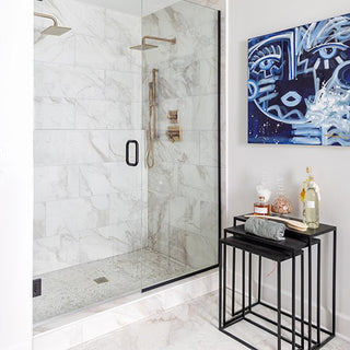 Pearl White - 12x24 Famed Natural Marble-Look Matte Smooth Porcelain Tile
