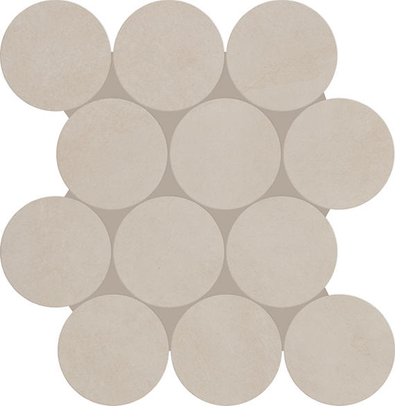 13x13 Indoterra Circle Honeycomb Mosaic Concrete-Look Matte Smooth Porcelain Tile