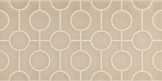 12x24 Luminique 3D-Geometric Linear-Circular Natural Solid-Color Glossy Smooth Ceramic Tile