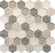 11x11 Idyllic Blends Hexagon Honeycomb Mosaic Mixed-Color Glossy Smooth Glass Tile