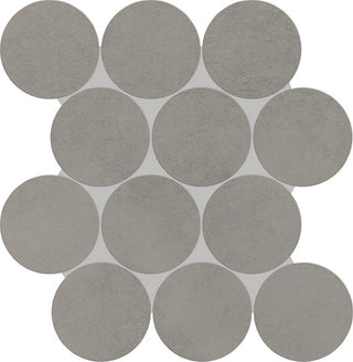 13x13 Indoterra Circle Honeycomb Mosaic Concrete-Look Matte Smooth Porcelain Tile