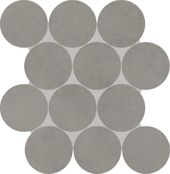 13x13 Indoterra Circle Honeycomb Mosaic Concrete-Look Matte Smooth Porcelain Tile