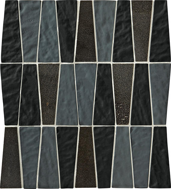 11x12 Regal Pendant Trapezoid Mosaic Mixed-Material Look Glossy Smooth Quartzite Tile