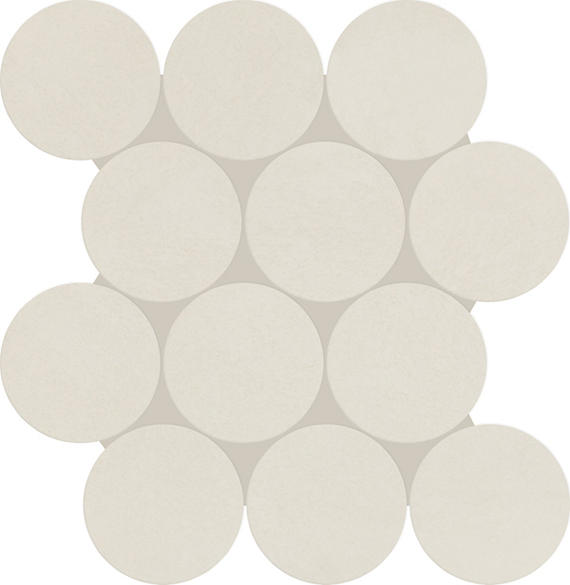 13x13 Indoterra Circle Honeycomb Mosaic Concrete-Look Matte Smooth Porcelain Tile
