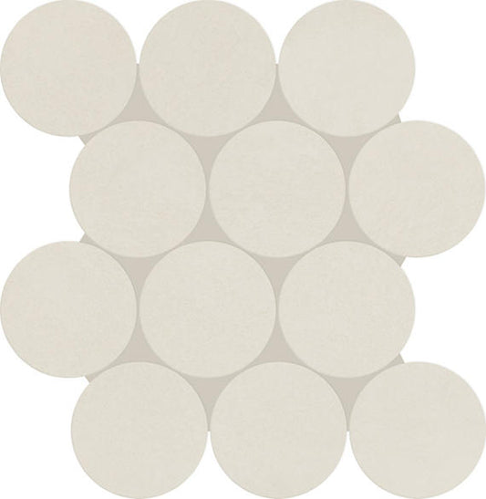 13x13 Indoterra Circle Honeycomb Mosaic Concrete-Look Matte Smooth Porcelain Tile