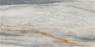 White Gray - 24x48 Gamma Intense Veining Natural Marble-Look Polished Smooth Stone Tile
