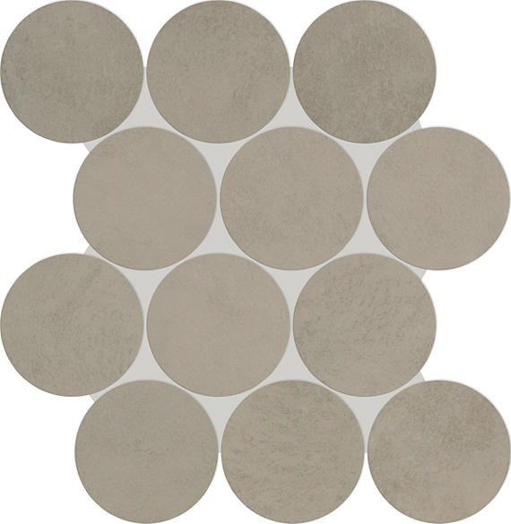 13x13 Indoterra Circle Honeycomb Mosaic Concrete-Look Matte Smooth Porcelain Tile